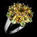 Natural Yellow Citrine Green Peridot Ring - 2