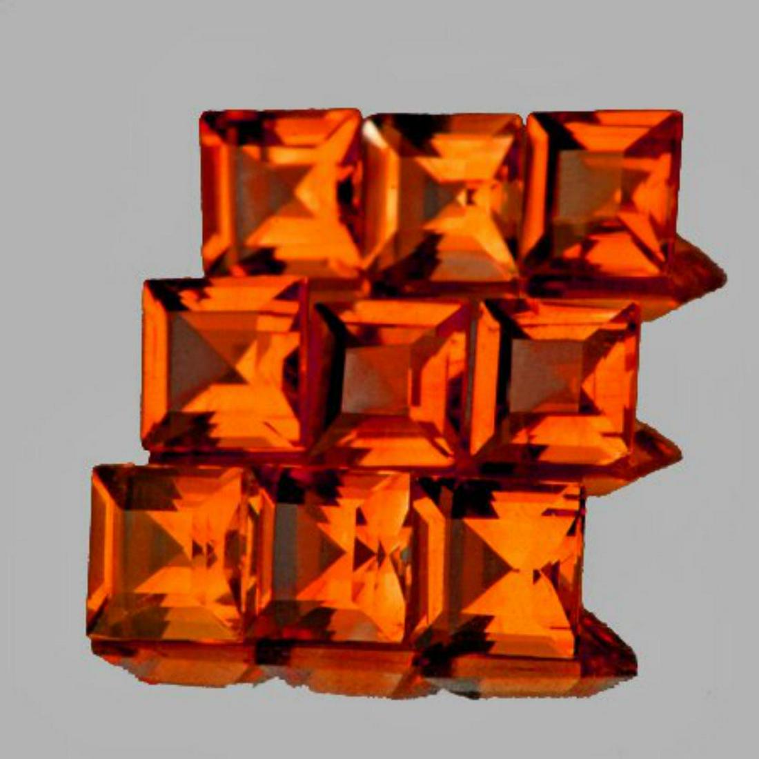 Natural Mandarin Orange Spessartite Garnet 9 Pcs{VVS}: Natural Spessartite Garnet; SHAPE : Square; SIZE ( L x W x D ) : 2.50 mm; QUANTITY : 9 pieces ( Perfectly Matched Set ) COLOR : Mandarin Orange AAA Color; CLARITY : VVS;; ORIGIN : Nigeria; HARDNESS : 