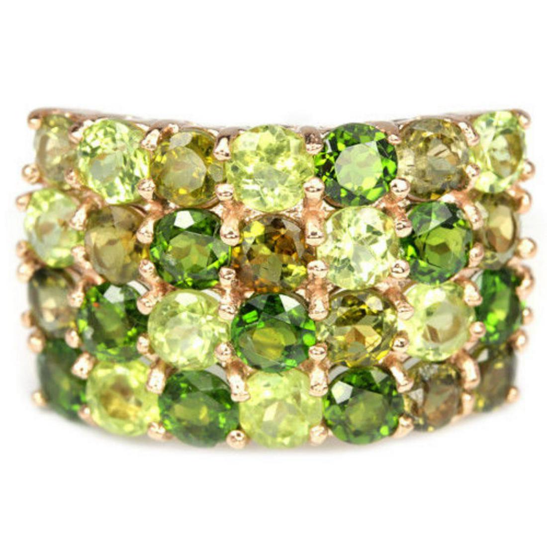 NATURAL CHROME DIOPSIDE TOURMALINE & PERIDOT Ring (1 of 3)