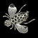 Natural Citrine Peridot Rhodolite Garnet Bee Brooch - 2