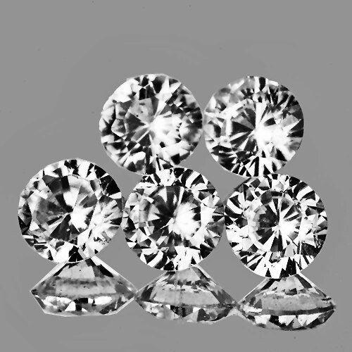 Natural AAA White Zircon 5 Pcs {Flawless-VVS1} (1 of 1)