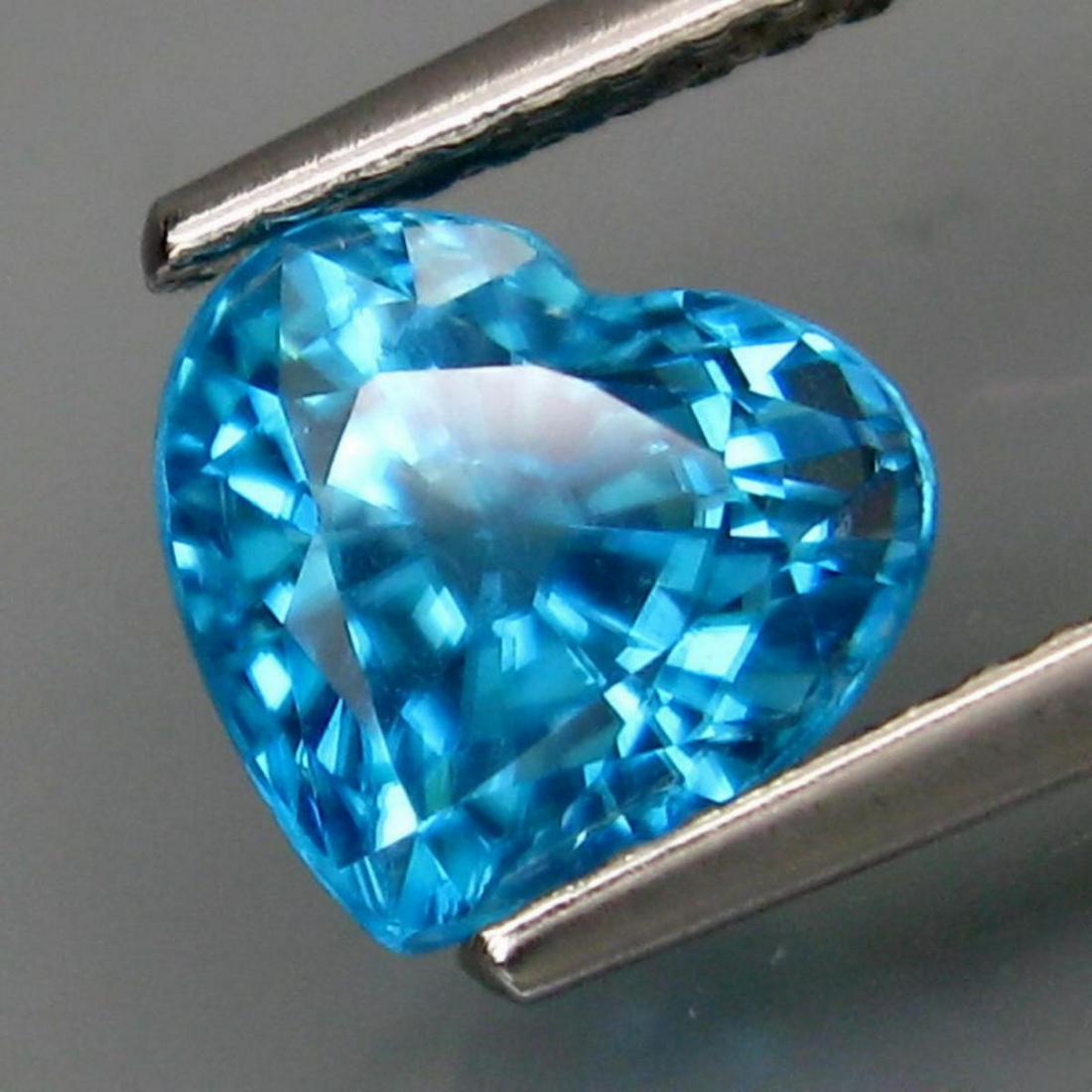 Natural Combodian Blue Zircon Heart 2.85 Cts: Natural Combodian Blue Zircon Heart 2.85 Cts ....eye clean....SIZE 7.7 X 7.2 X 5.5 mm...Origin - Combodia; 100% natural earth mined