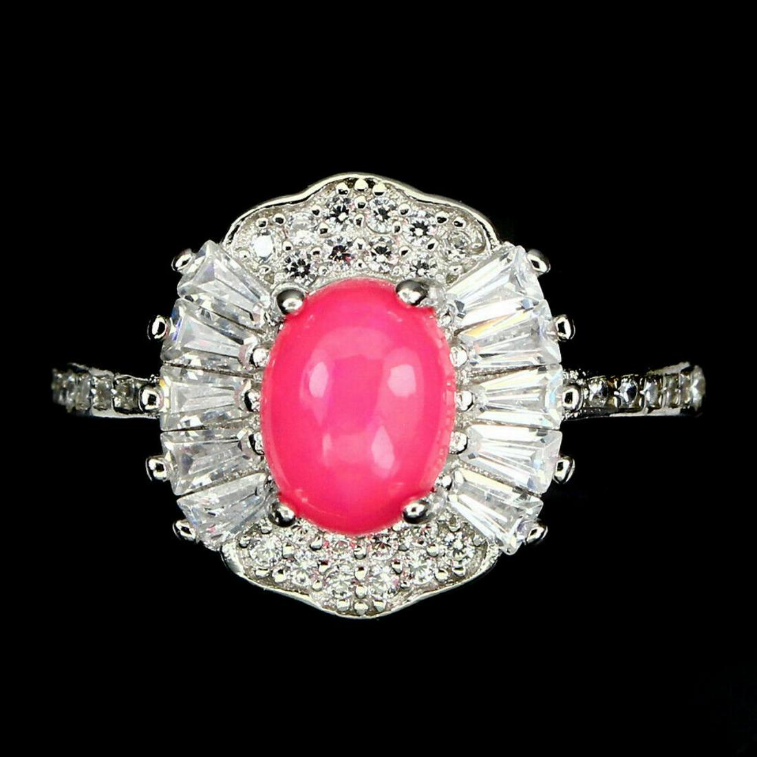Natural Unheated Oval Pink Fire Opal Ring (1 of 2)