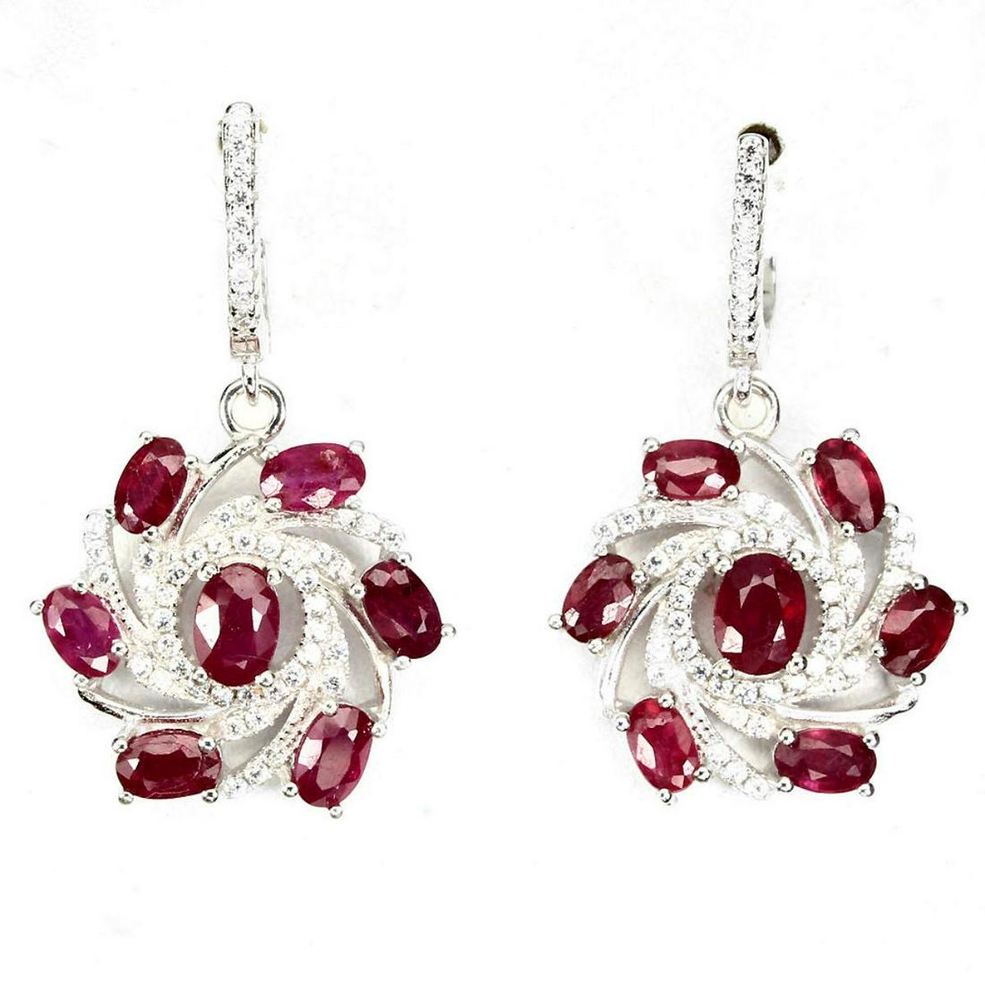 Natural Red Ruby 34.25 Cts Earrings (1 of 1)