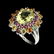 Natural Gold Quartz, Rhodolite & Sapphire Ring - 2