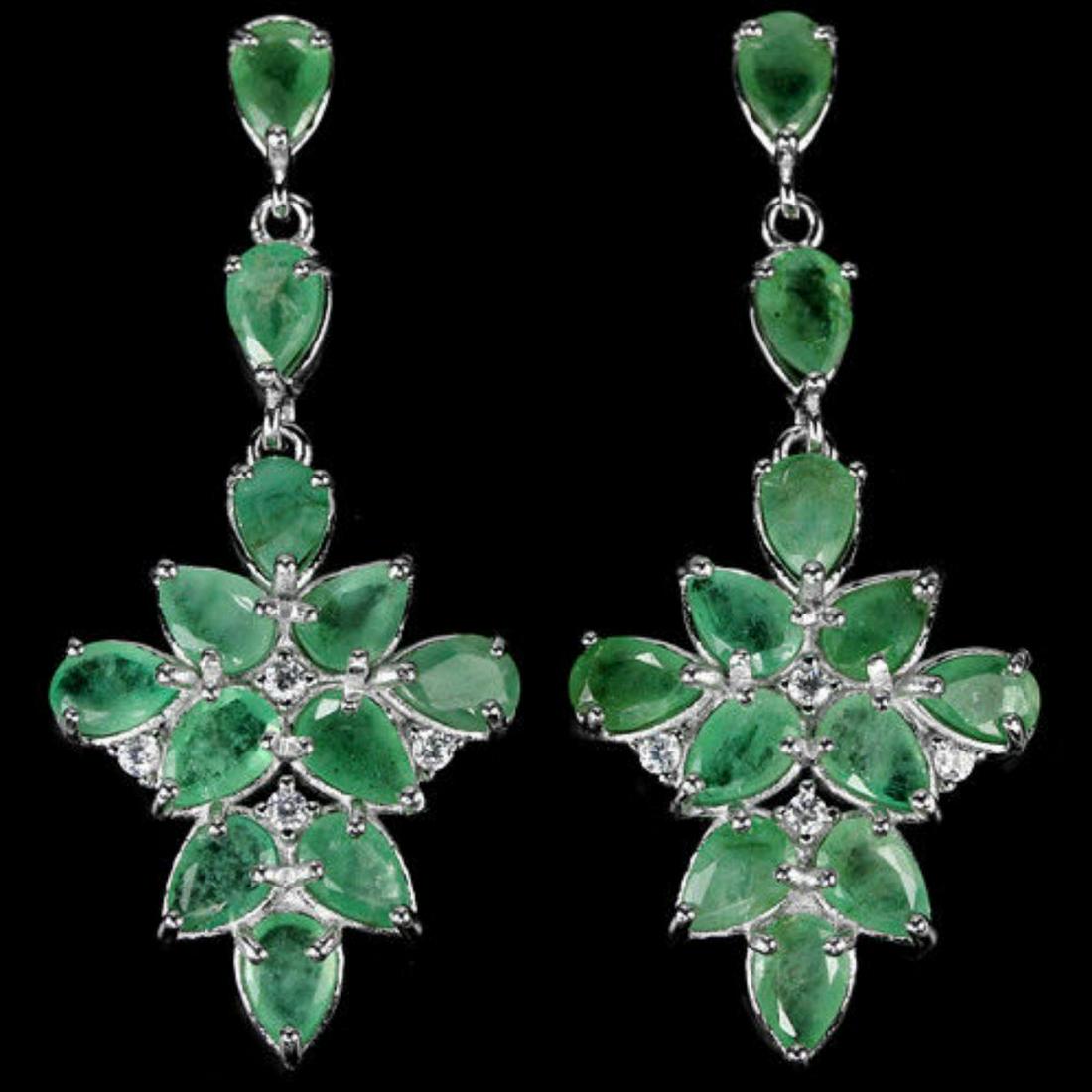 NATURAL COLUMBIAN GREEN EMERALD Earrings (1 of 1)