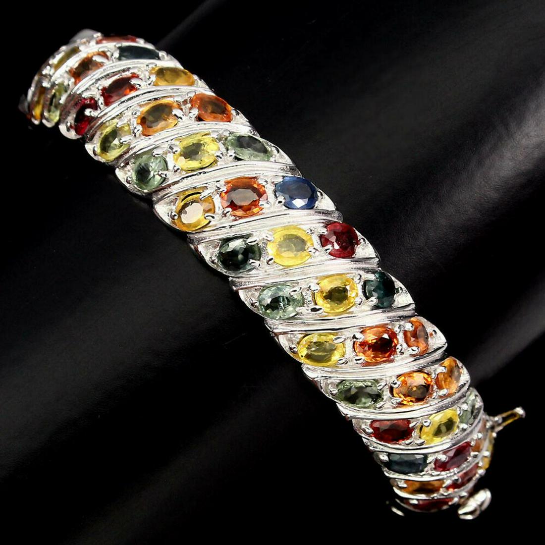 Natural Multi-color Sapphire 111.10 Ct Bangle (1 of 2)