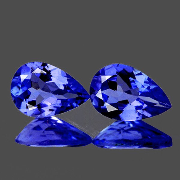 Natural Purple Blue Tanzanite Pair - FL: Natural Tanzanite;SIZE ( L x W x D ) : 6 x 4 mm ;COLOR : Purple Blue ;SHAPE : Pear;QUANTITY : 2 piecesLUSTER : Excellent;CLARITY : Flawless-VVS HARDNESS : 6.5;ORIGIN :Tanzania;