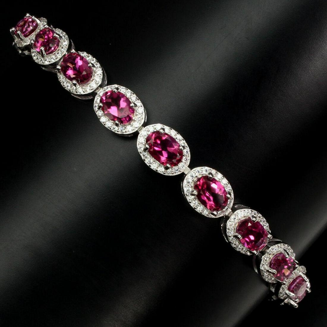 Natural 6x4mm AAA Pink Topaz Bracelet (1 of 3)