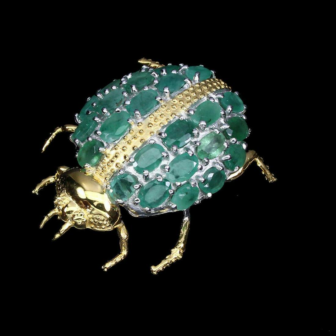 Natural Zambian Green Emerald Brooch - Untreated (1 of 2)
