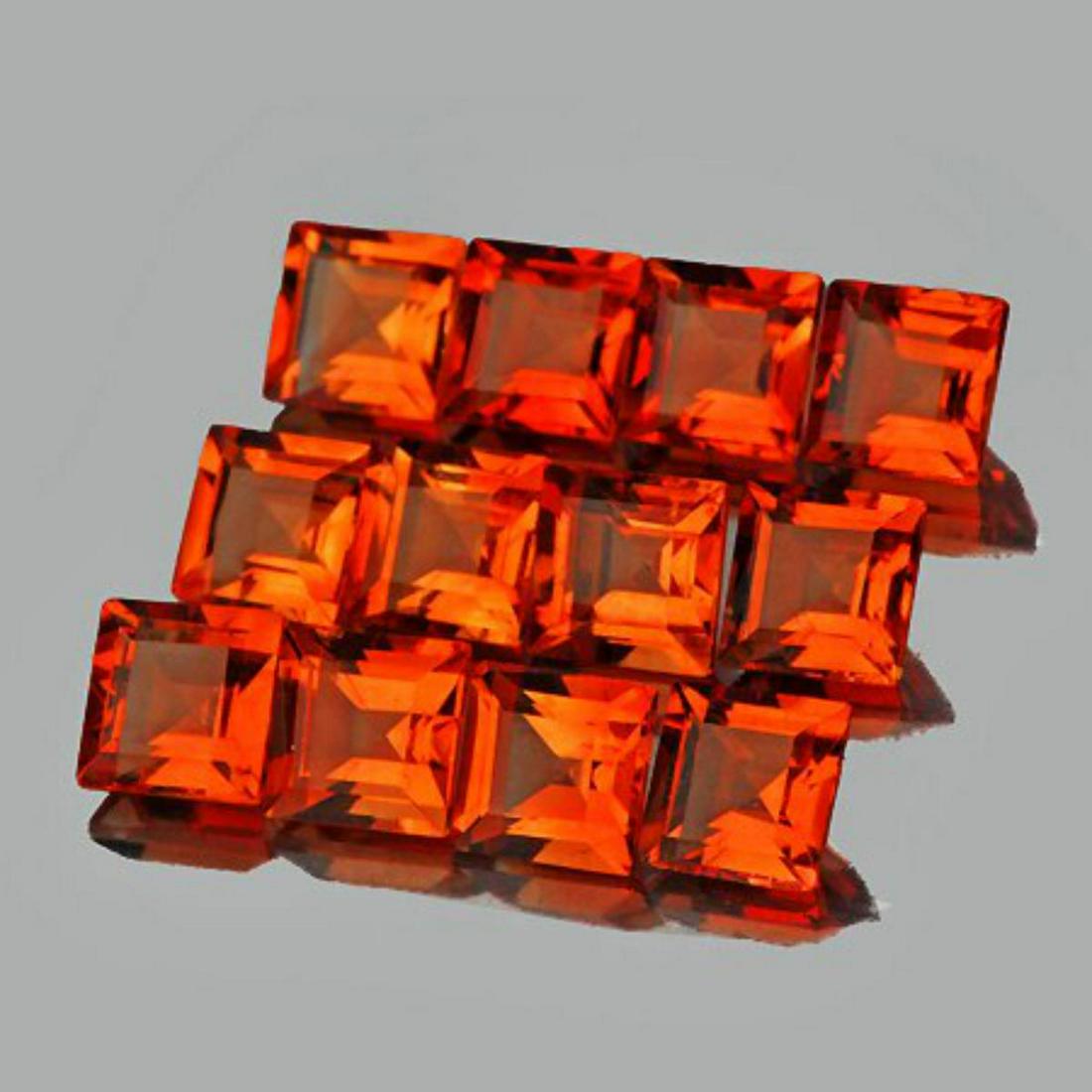 Natural Mandarin Orange Spessartite Garnet 12 Pcs{VVS}: Natural Spessartite Garnet; SHAPE : Square; SIZE ( L x W x D ) : 2.30 mm; QUANTITY : 12 pieces ( Perfectly Matched Set ) COLOR : Mandarin Orange AAA Color; CLARITY : VVS; ORIGIN : Nigeria; HARDNESS : 