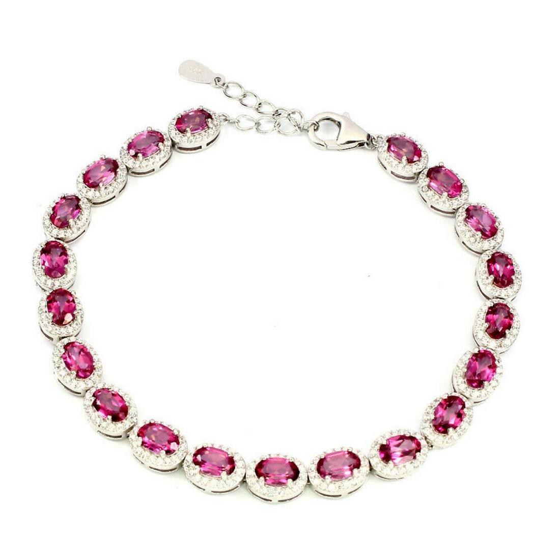 Natural AAA Pink Topaz 6x4mm 66.86 Ct Bracelet (1 of 3)