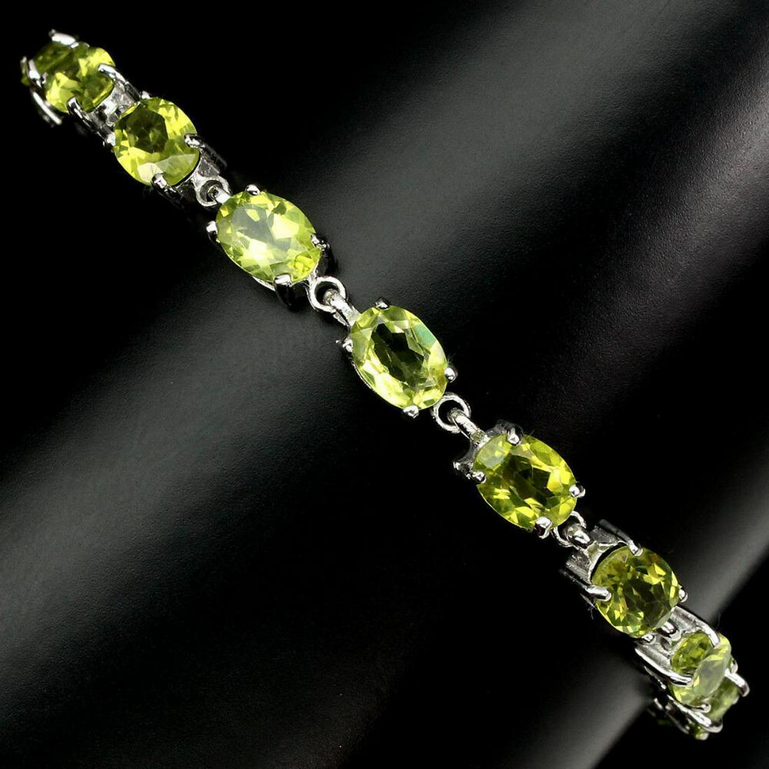 Natural 7x5 MM Rich Green Peridot Bracelet (1 of 3)