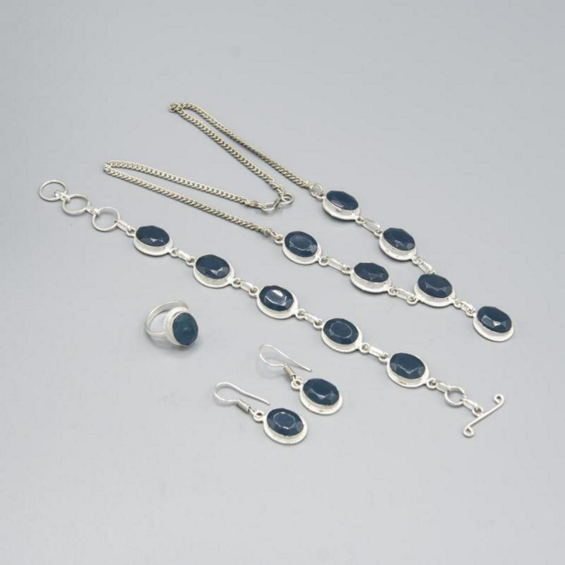 Lovely 4 Piece Blue Sapphire Jewelry Set (1 of 7)