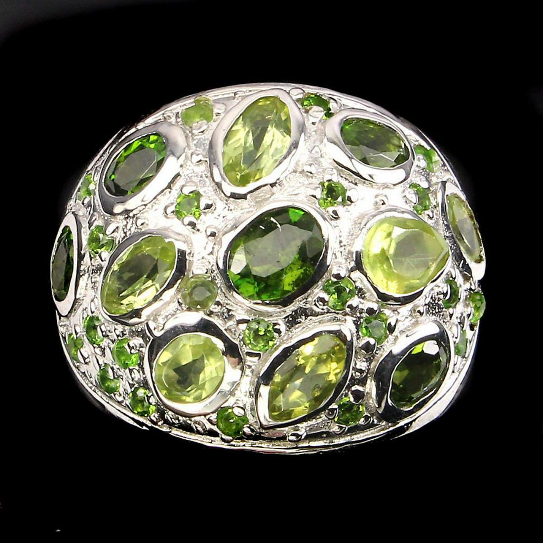 Natural Green Peridot & Chrome Diopside Ring (1 of 2)
