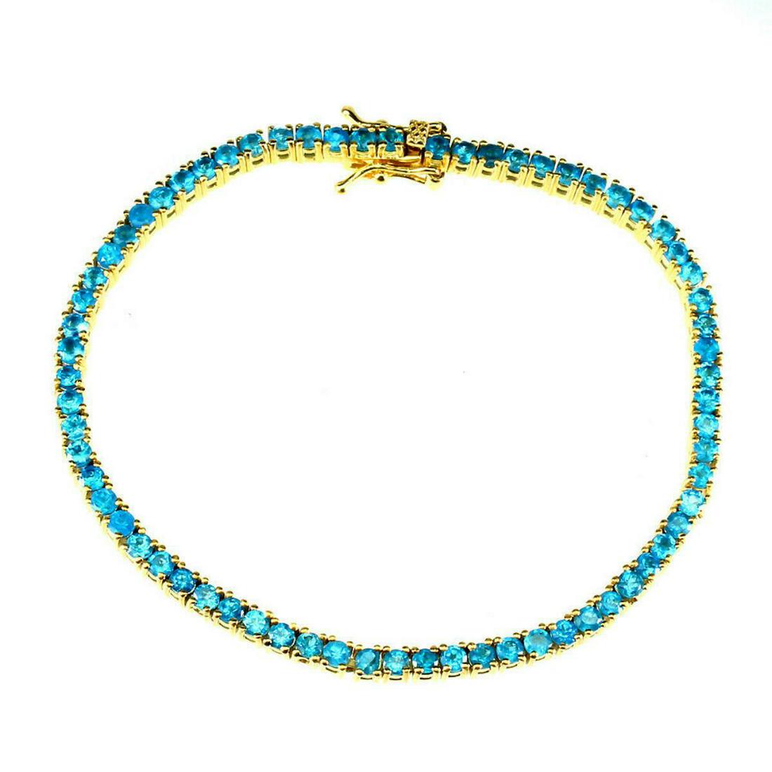 Natural Brazil Blue Rare  Apatite Bracelet (1 of 2)