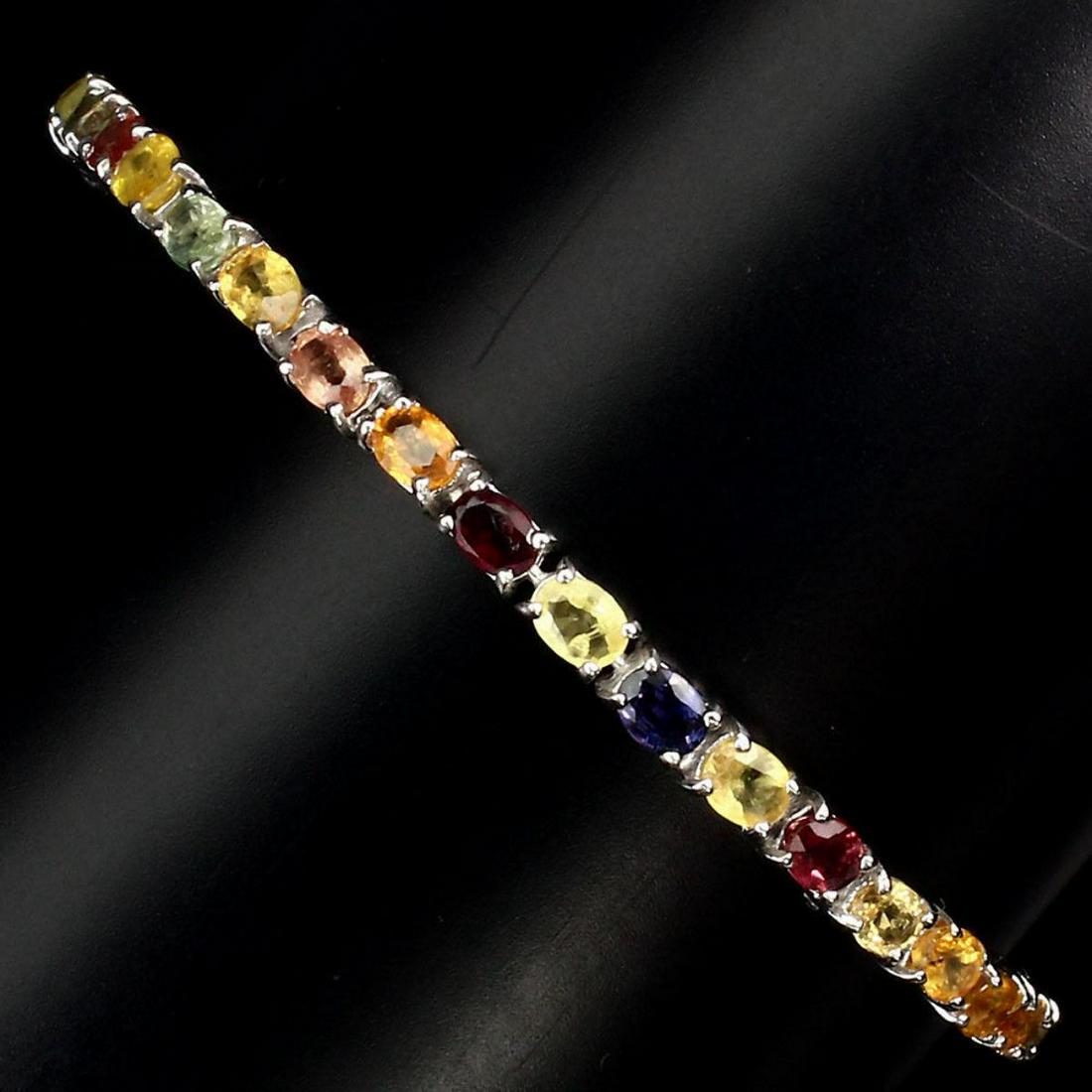 Natural Fancy Color Sapphire Bracelet (1 of 3)