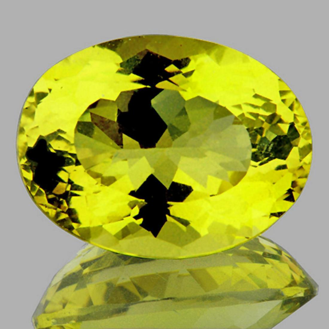 Natural Green Gold Lemon Quartz 16 x 13 MM - VVS: Natural Lemon Quartz WEIGHT : 9.30 cts SHAPE : Oval SIZE ( L x W x D ) : 15.60 x 12.40 x 8.80 mm QUANTITY : 1 pieces COLOR : Green Gold CLARITY : Flawless-VVS1 ORIGIN : Brazil HARDNESS : 7 LUSTER : Ex