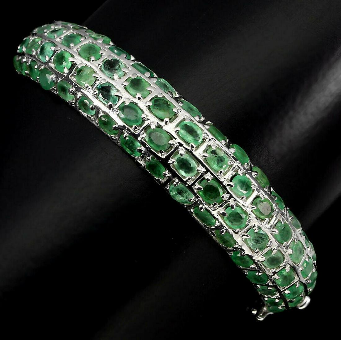 Natural  Top Rich Green Emerald 118.28 CT Bangle (1 of 2)