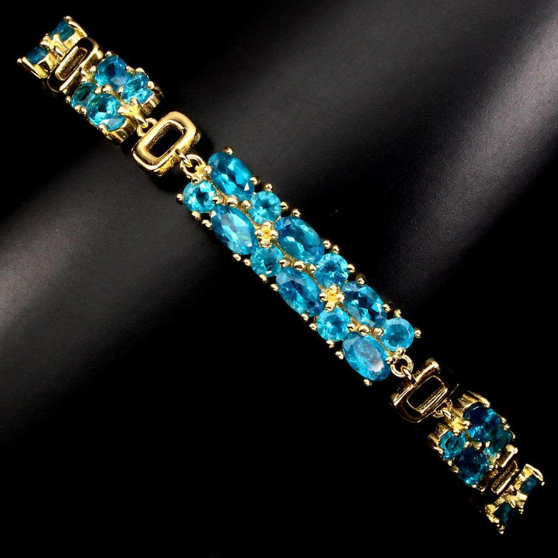 Magnificent Oval & Round AAA Neon Blue Apatite Bracelet (1 of 3)