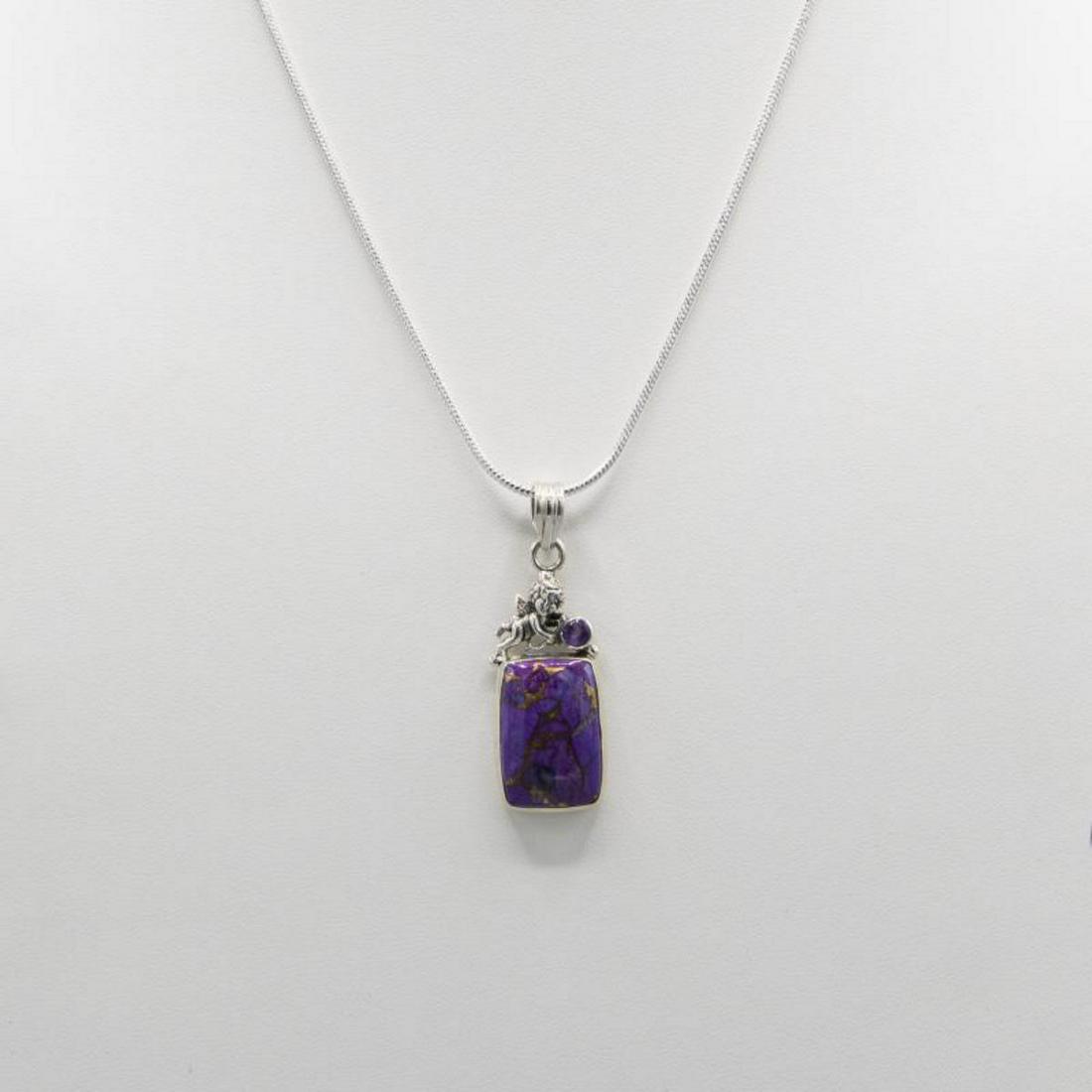 GORGEOUS 11 CT ARIZONA LAVENDER TURQUOISE PENDANT (1 of 4)