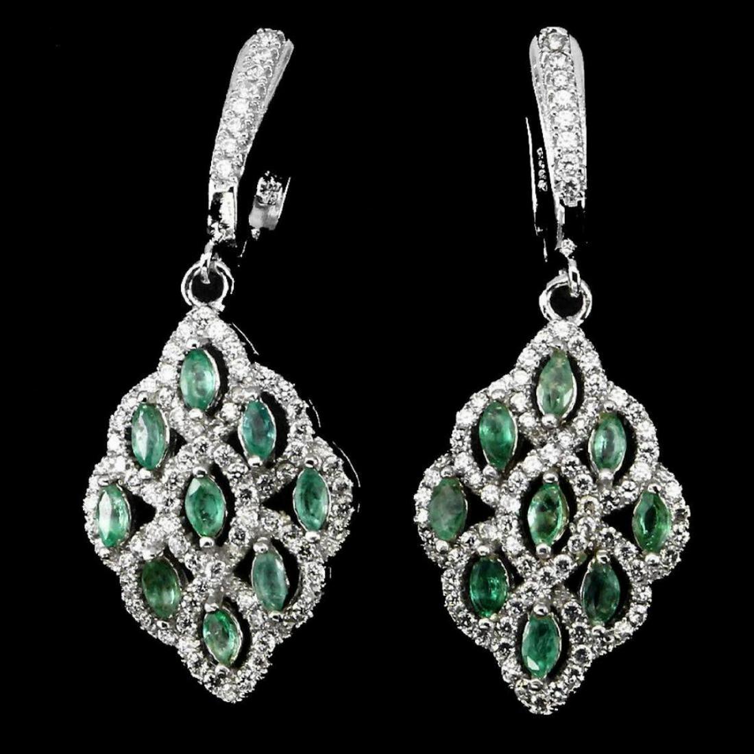 Natural Rich Green Emerald 44.89 Ct Earrings (1 of 1)