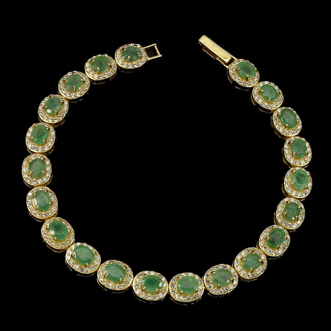 Natural Top Rich Green  Emerald Bracelet (1 of 1)
