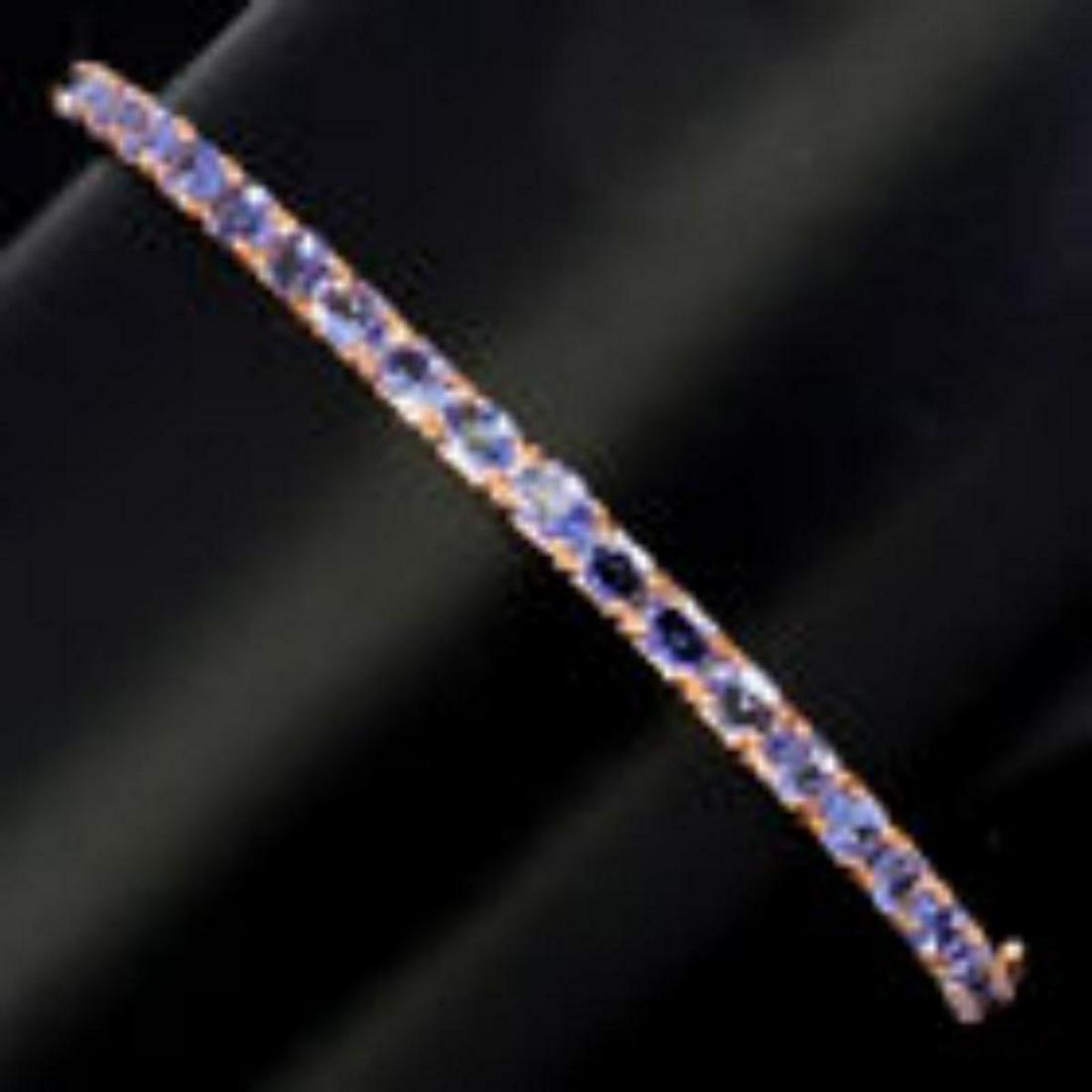 Natural 4x3mm Top Nice Blue Violet Tanzanite Bangle (1 of 1)