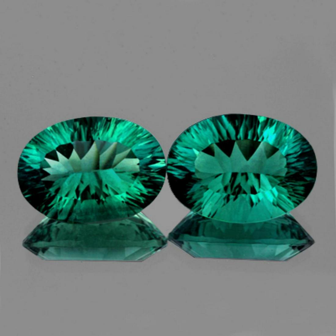 Natural Emerald Blue Green Fluorite Pair 34 Ct - FL (1 of 1)