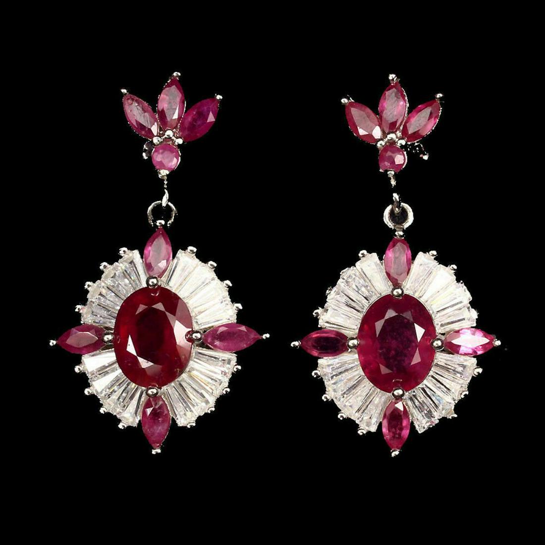 Stunning Oval Red Ruby 9x7 MM Earrings (1 of 1)