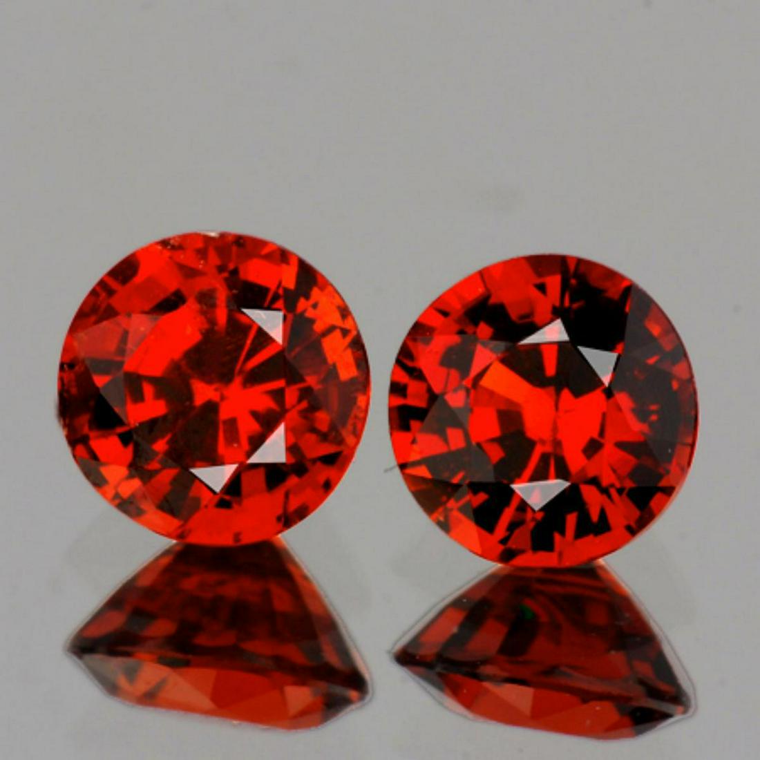 Natural Mandarin Orange Spessartite Pair 5.30 mm - VVS: Natural Spessartite Garnet SHAPE : Round SIZE ( L x W x D ) : 5.30 mm; QUANTITY : 2 pieces (Perfectly Matched Pair) COLOR : Mandarin Orange CLARITY : IF-VVS ORIGIN : Nigeria HARDNESS : 7.5 LUSTER : Ex