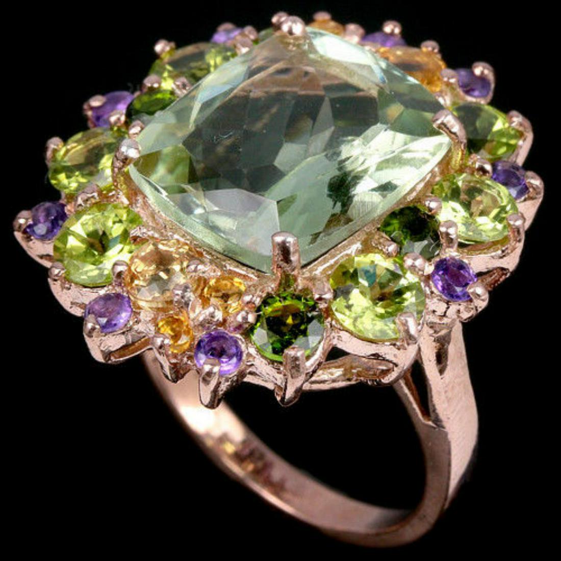 Natural AMETHYST CITRINE PERIDOT CHROME DIOPSIDE Ring (1 of 1)