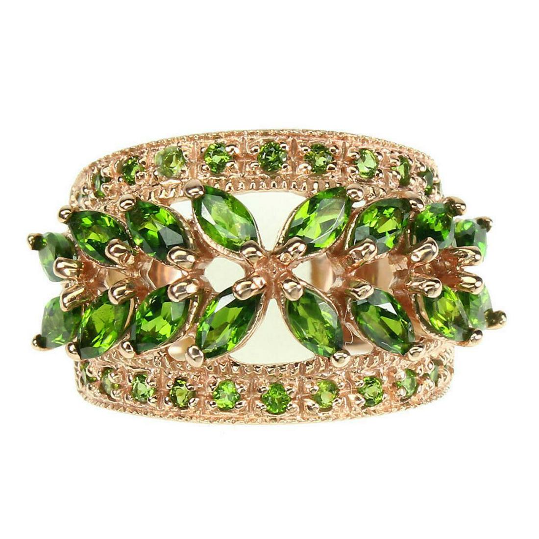 Natural Unheated Marquise Green Chrome Diopside Ring (1 of 3)