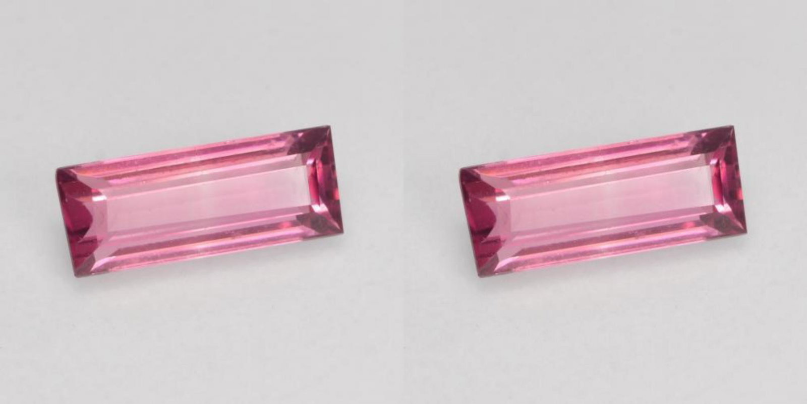 Natural Baguette Pink Tourmaline Pair - VVS: Natural Baguette Pink Tourmaline Pair - VVS.....Carat Weight - 2.37 Cts; Size 8 x 4.5 MM; Completely Untreated; VVS .......Origin - Nigeria