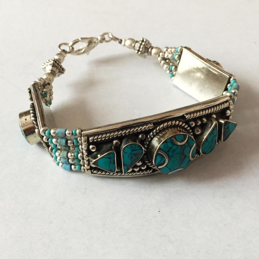 Tibet Hand Made Turquoise Bracelet (1 of 2)