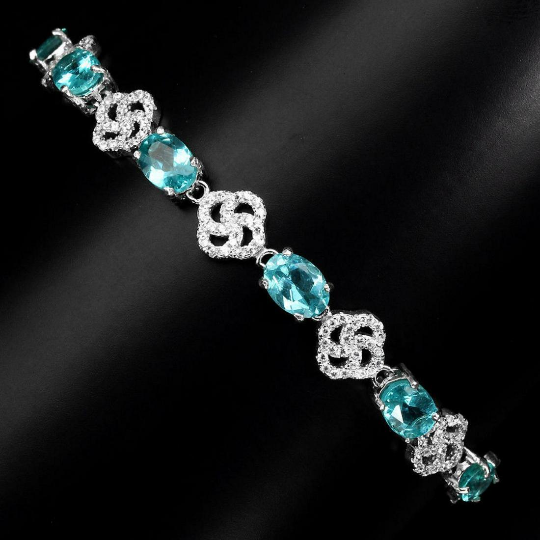 Natural Top Neon Blue Apatite Bracelet (1 of 3)