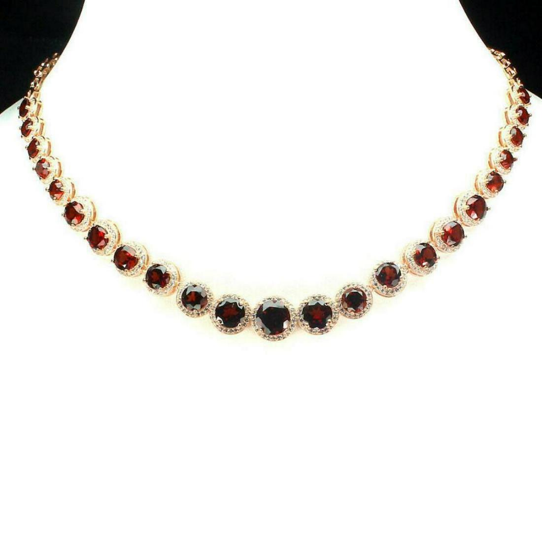 Natural Unheated African Garnet 150.76 Ct Necklace (1 of 3)