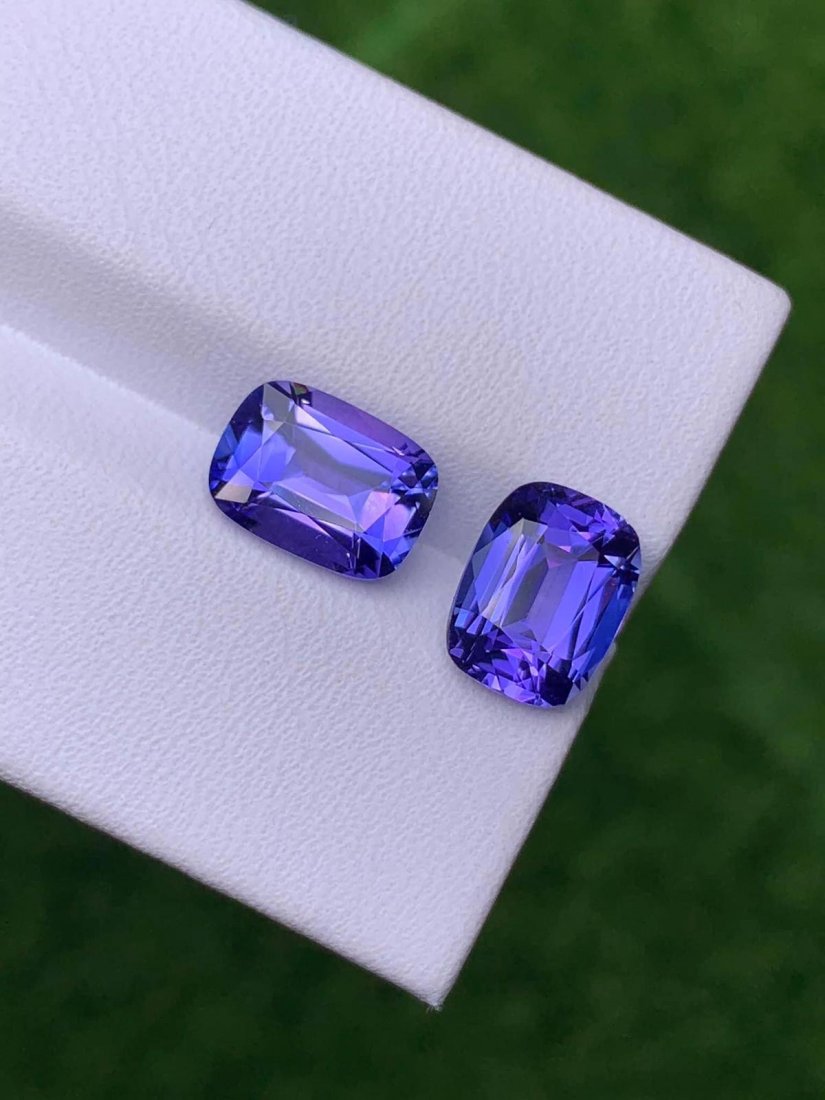 Natural Cushion Tanzanite Pair 4.38 Carats - VVS (1 of 1)