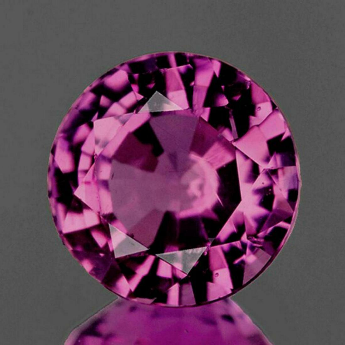 NATURAL GRAPE PINK BURMA SPINEL [FLAWLESS-VVS]: WEIGHT : Approx: 1.40 cts;STONE NAME : Natural Spinel;SIZE ( L x W x D ) : 6.98 x 6.97 x 3.99 mm;COLOR : Grape Pink;SHAPE : Round (Step Cut);QUANTITY : 1 piece;LUSTER : Excellent;CLARITY : FLAWLESS-VV