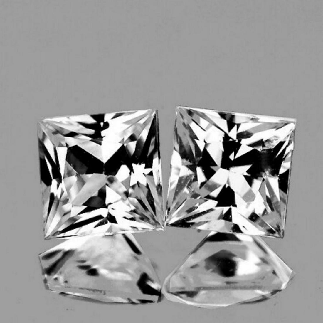 Natural White Sapphire Pair{Flawless-VVS1}: Natural White Sapphire; SHAPE : Square (Princess Cut) SIZE ( L x W x D ) : 4.00 mm; QUANTITY : 2 pieces ( Perfectly Matched Pair) COLOR : Diamond White;; CLARITY : Flawless-VVS1 AAA Grade; ORIGIN : Ce