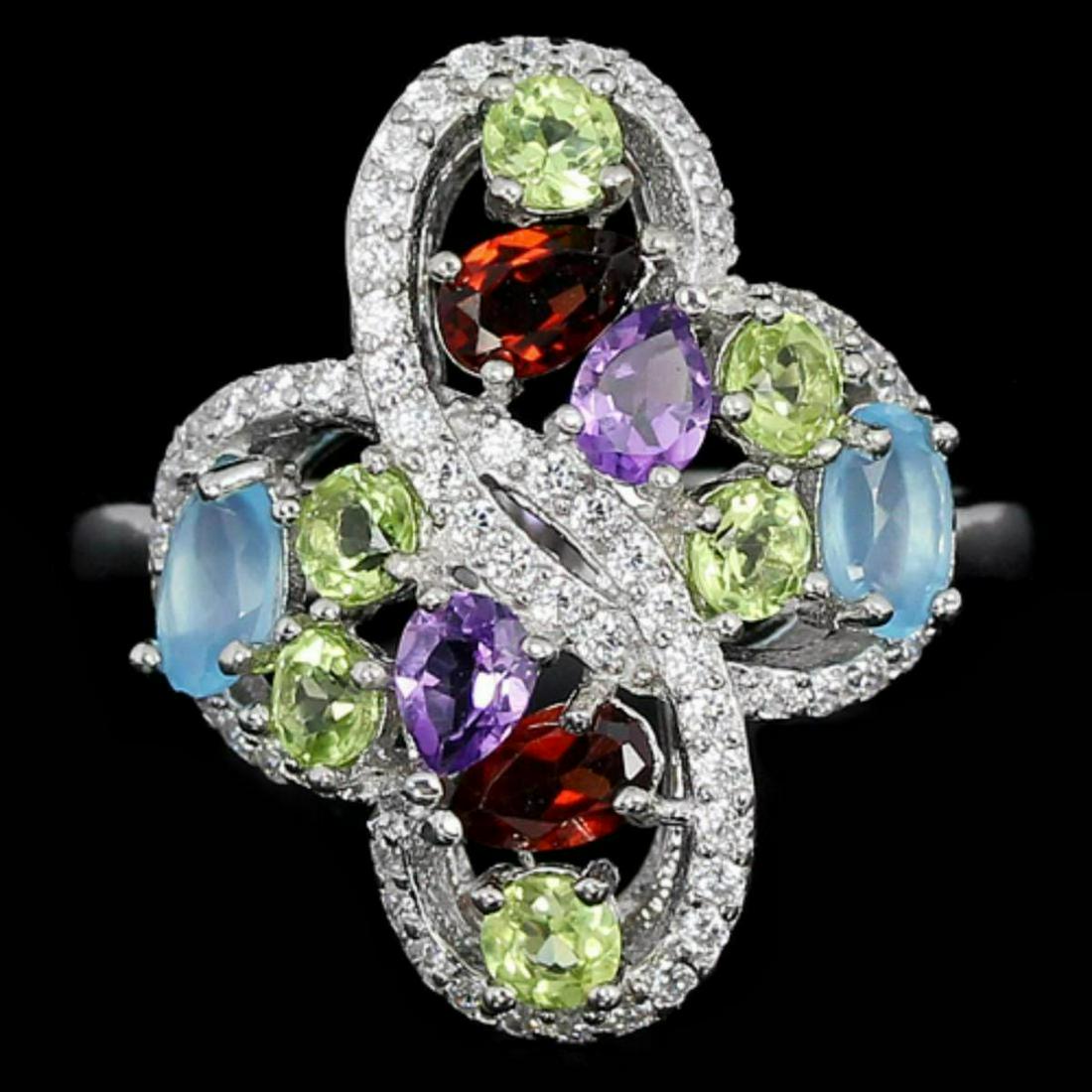 Natural Multi Gemstone Ring (1 of 1)