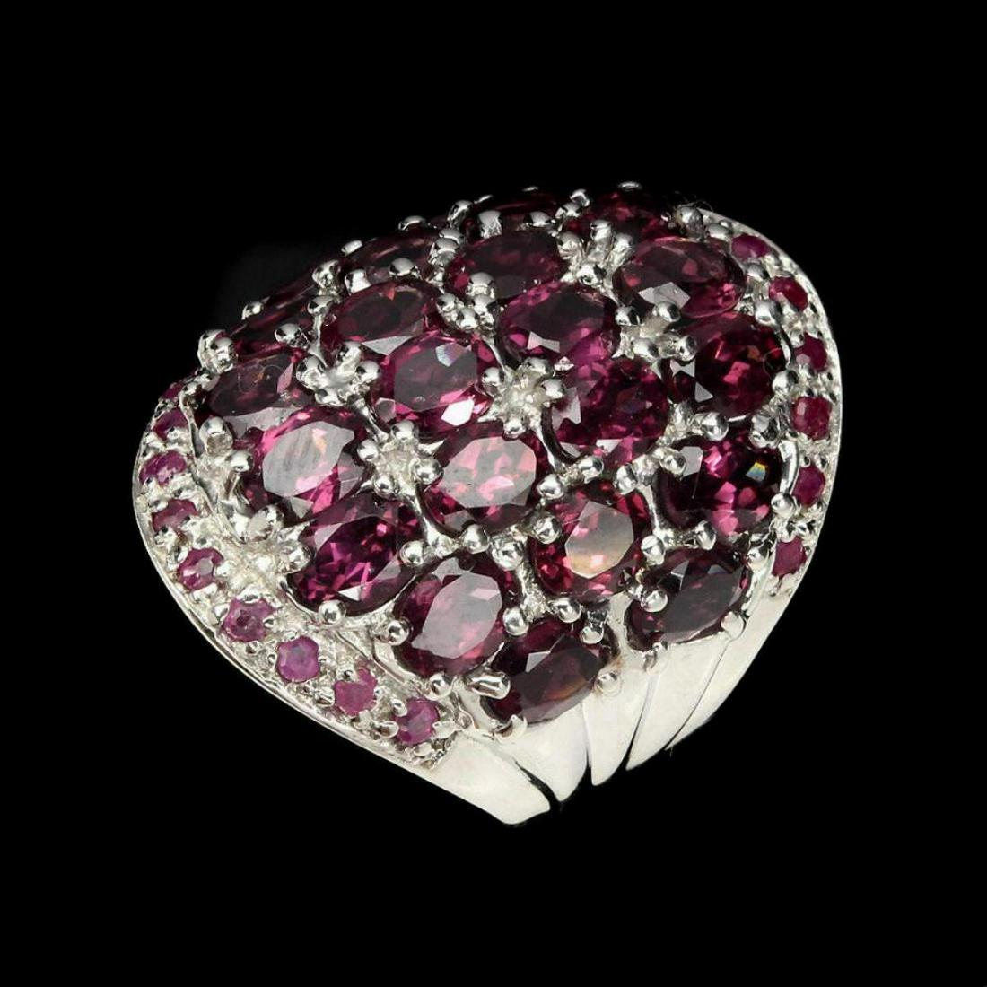 Natural Pink Raspberry Rhodolite Garnet Ruby Ring (1 of 2)