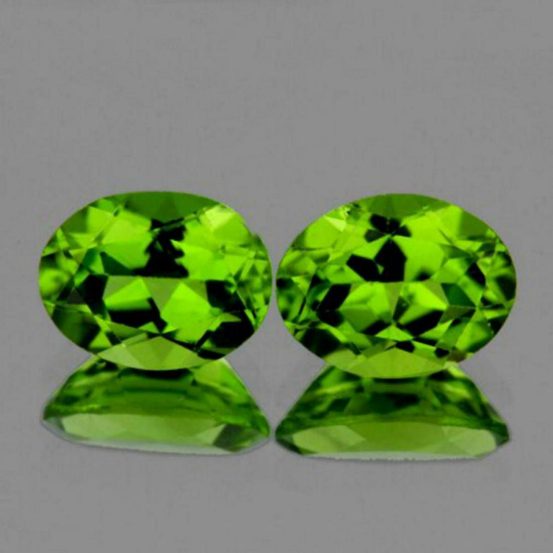 Natural AAA Green Peridot Pair{Flawless-VVS1}: Natural Peridot; SHAPE : Oval; SIZE ( L x W x D ) : 8.00 x 6.00 mm; QUANTITY : 2 pieces ( Perfectly Matched Pair ) COLOR : Green AAA Color; CLARITY : Flawless-VVS AAA Grade; ORIGIN : PAKISTAN; HARDNES