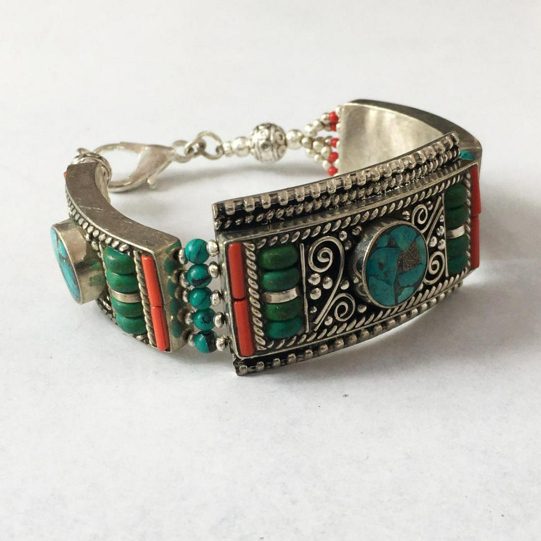 Tibet Hand Made Turquoise Bracelet (1 of 2)