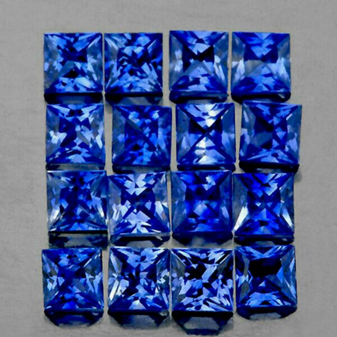 Natural Princess Blue Sapphire 16 Pcs [VVS]: Natural Sapphire (Earthly Mined)SIZE ( L x W x D ) : 2.10 mm;COLOR : Blue;SHAPE : Square;QUANTITY : 16 pieces;LUSTER : Excellent!CLARITY : VVS;HARDNESS : 9;ORIGIN : Ceylon;