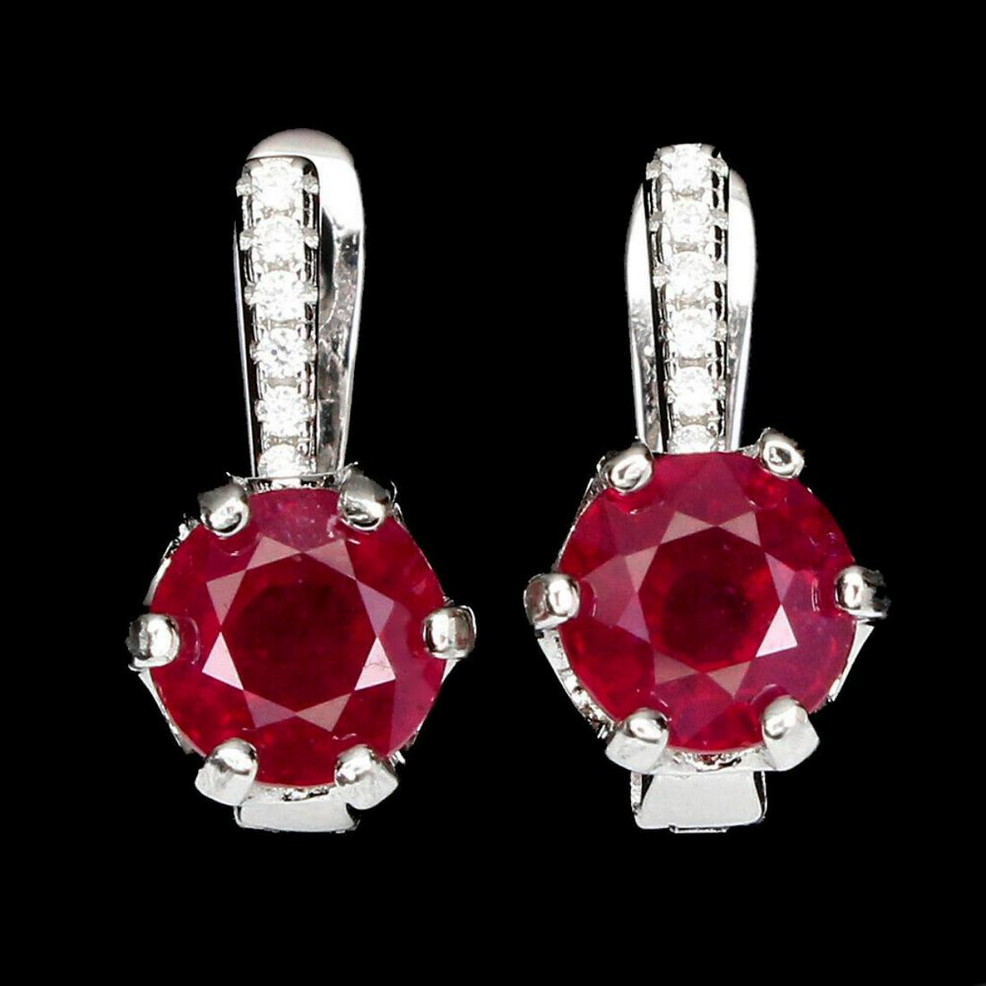 Natural Pigeon Blood Red Ruby Earrings (1 of 1)