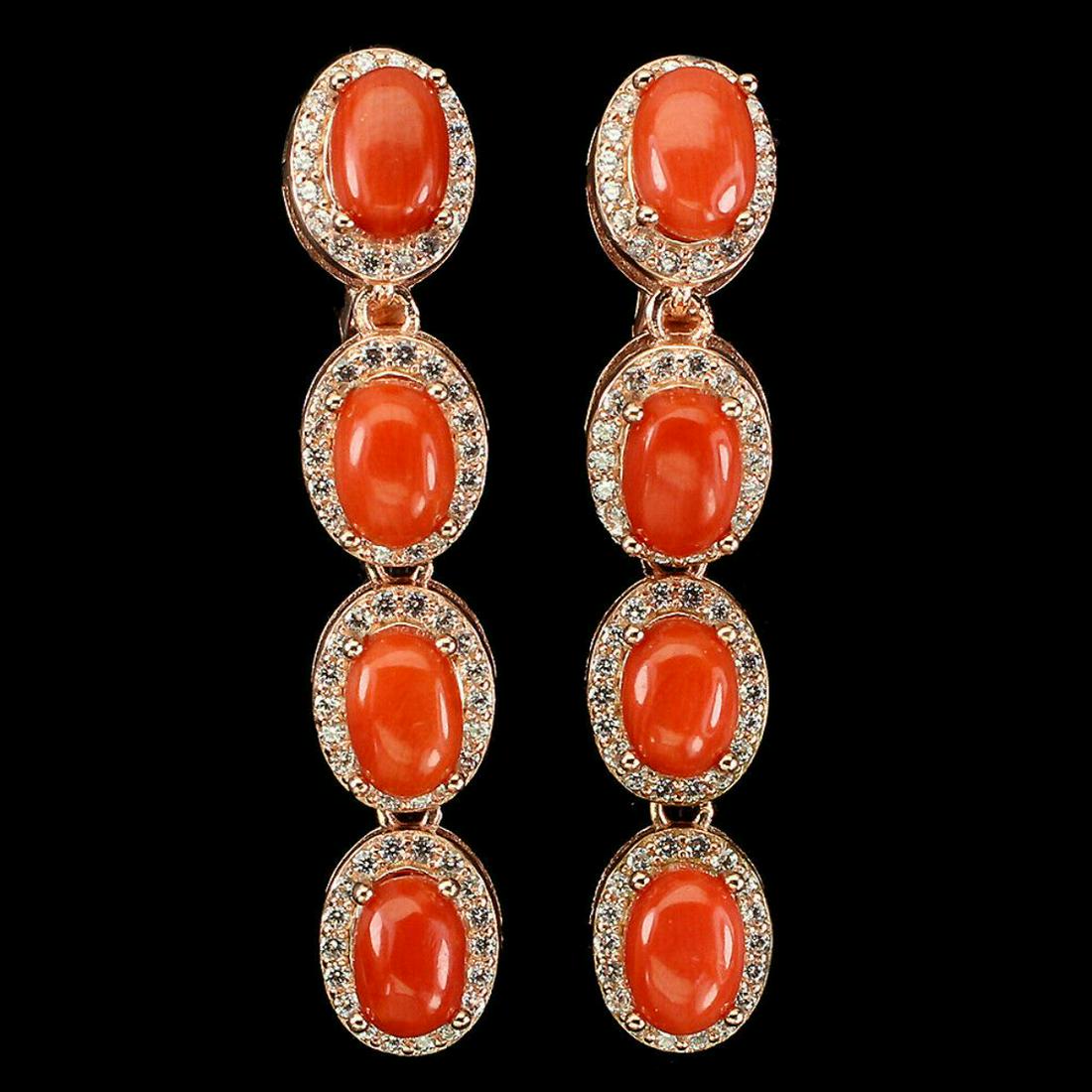 Natural Stunning Italian Coral Earrings (1 of 1)