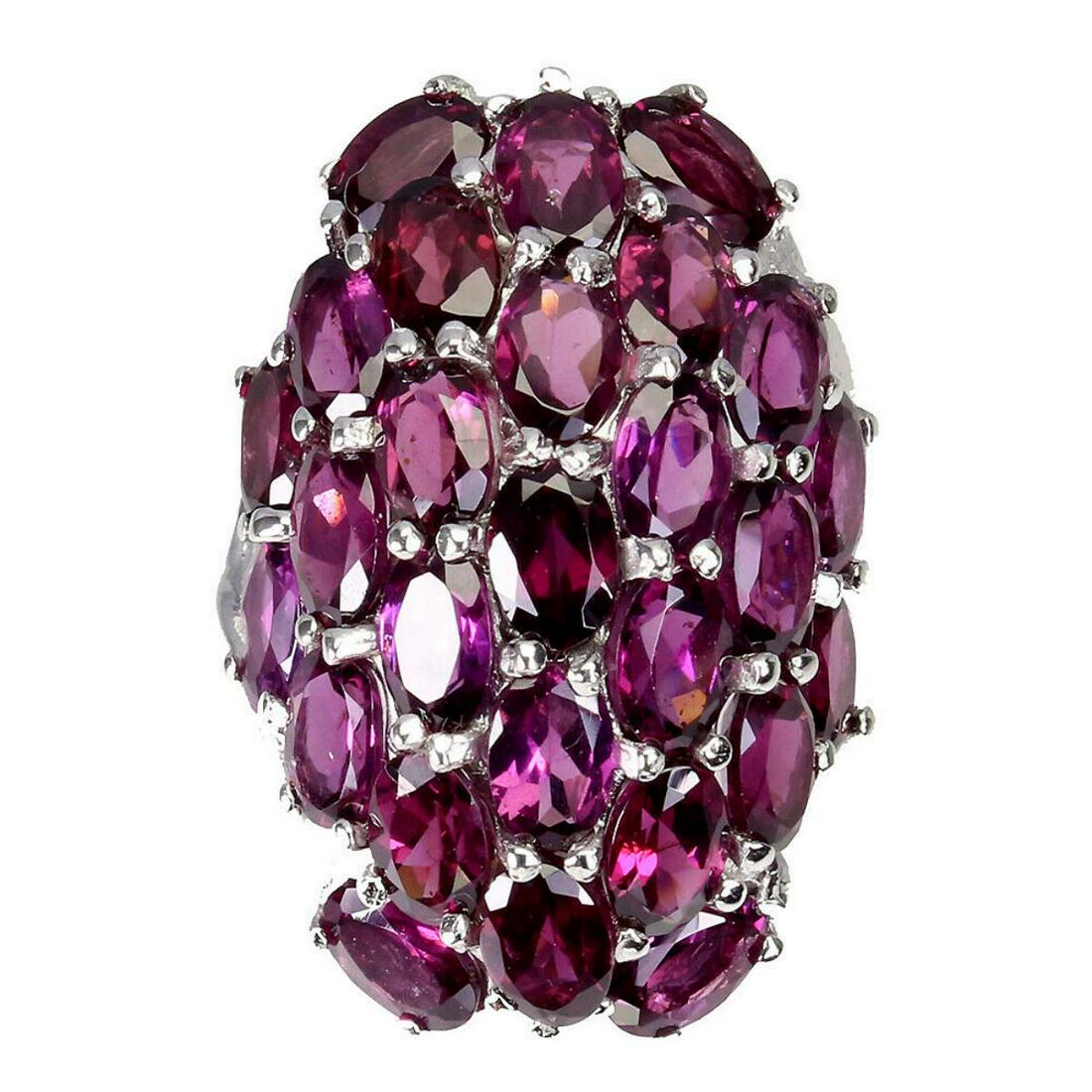Natural Unheated Oval Rhodolite Garnet Ring (1 of 3)
