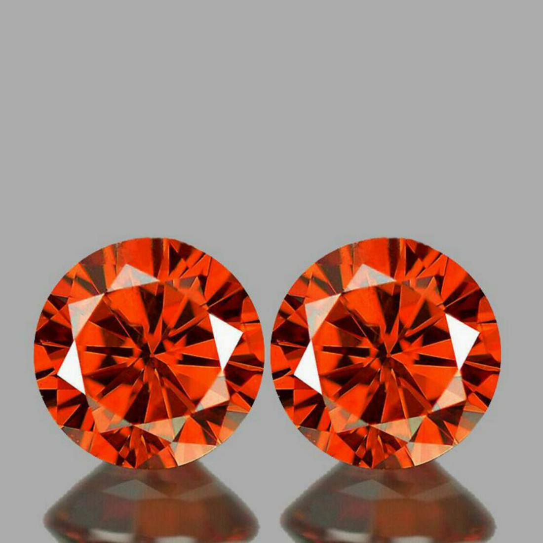 Natural AAA Vivid Orange Zircon Pair{Flawless-VVS1}: Natural Zircon ; SHAPE : Round (Brilliant Machine Cut) SIZE ( L x W x D ) : 6.00 mm; QUANTITY : 2 pieces ( Perfectly Matched Pair ) COLOR : Vivid Orange AAA Color; CLARITY : Flawless-VVS1 AAA Grade; O