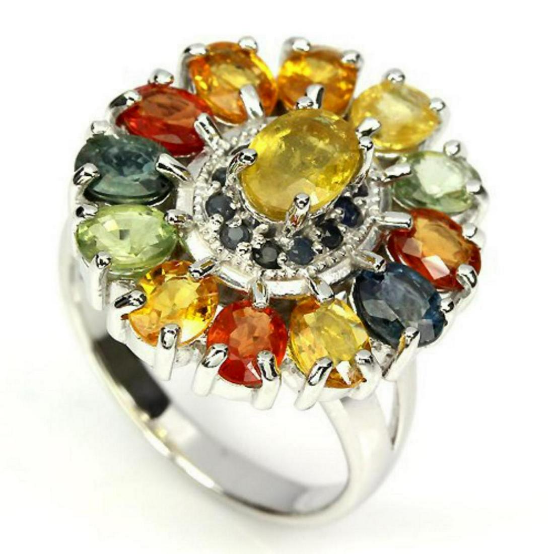 Natural Fancy Sapphire Sterling Silver 45 carats Ring (1 of 2)